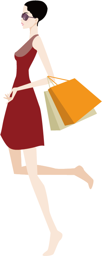 Fashion Cartoon Woman - Fashion Vector (1000x1000)