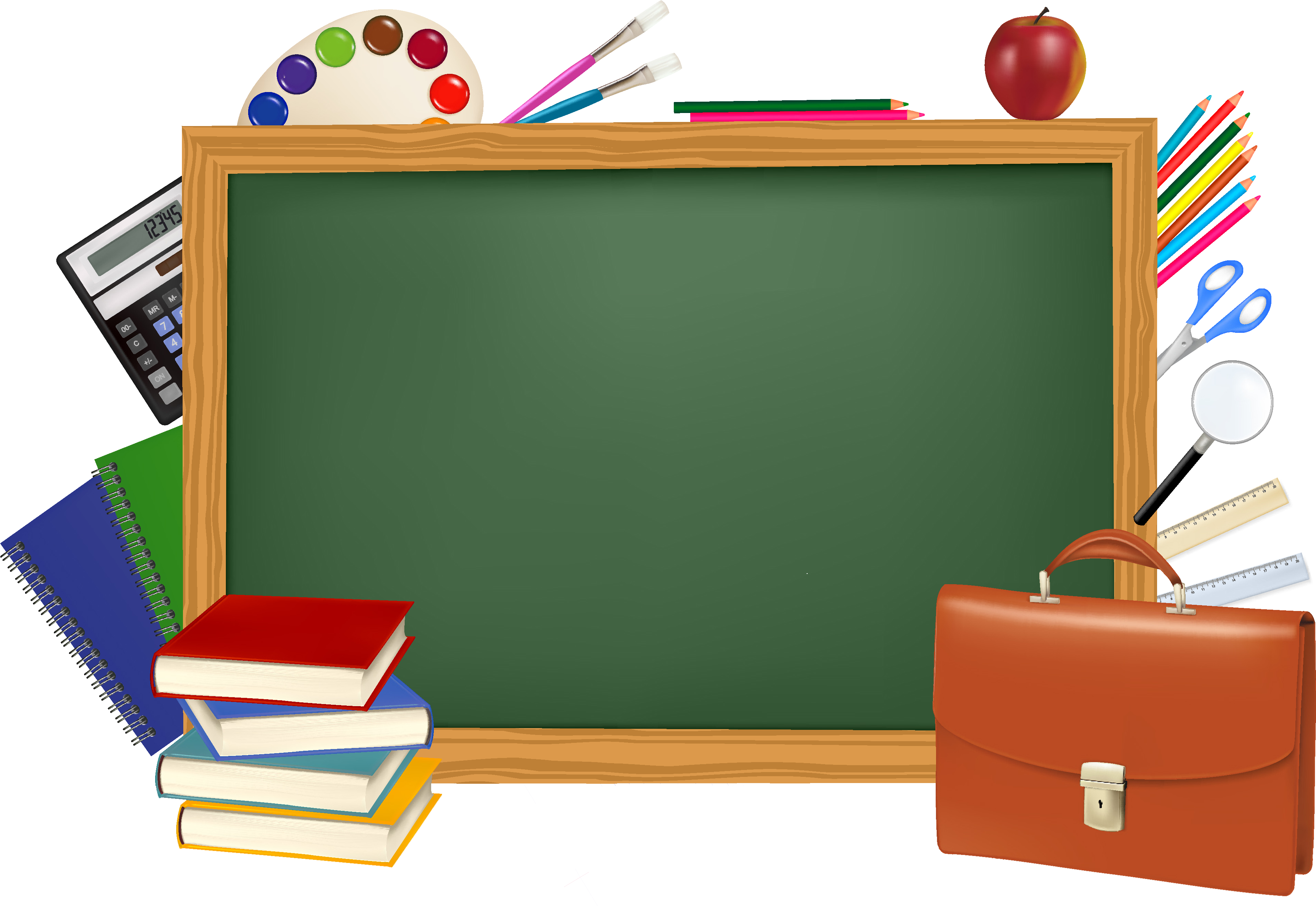 Back To School - Black Board Vector Png (3892x2665)