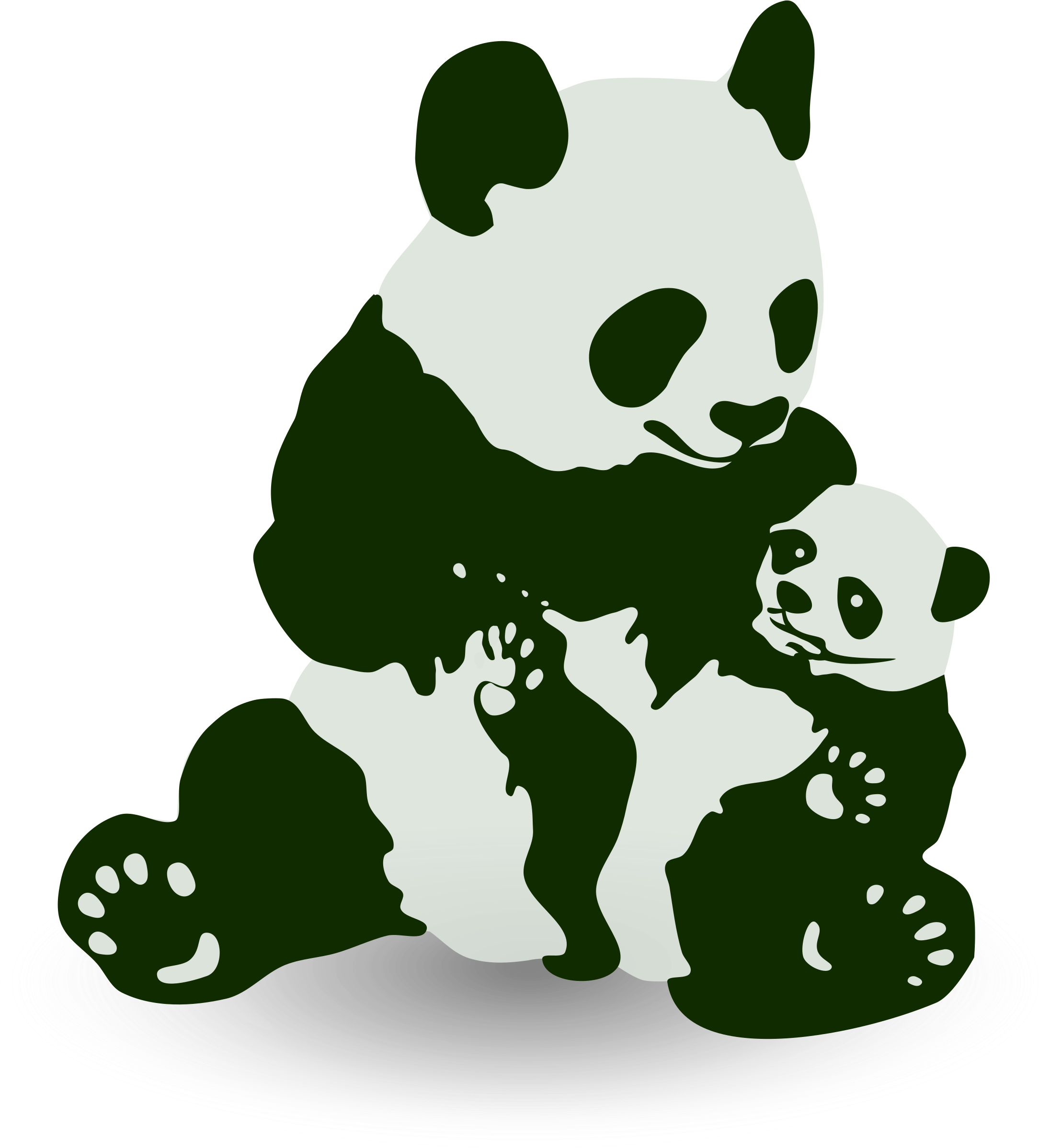 Baby Panda Clipart Clipart Free Download - Black And White Panda Poster (2214x2400)