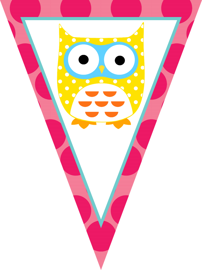 Pennant Owl Banner - Owl (844x1125)