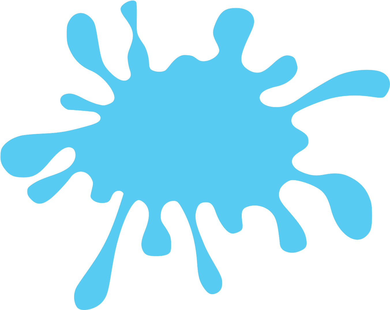 Splat Clip Art Blue Splat High Res Clip Art At Clker - Water Splash Png Clipart (1600x1200)