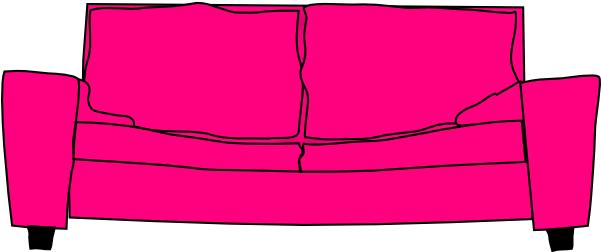 Hot Pink Couch Clip Art At Clker - Clip Art (600x493)
