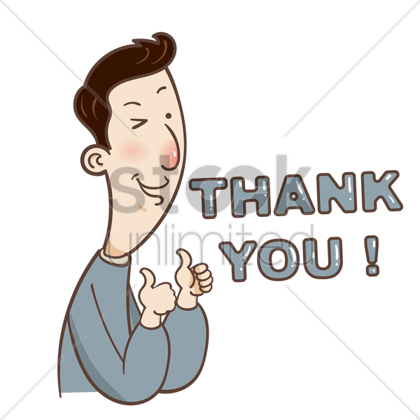 Cartoon Guy Saying Thank You Vector Graphic - Cartoon (600x600)
