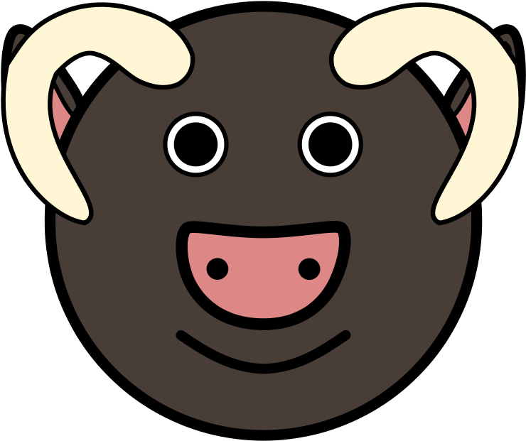 Free Taureau - Custom Cartoon Bull Face Shower Curtain (886x750)