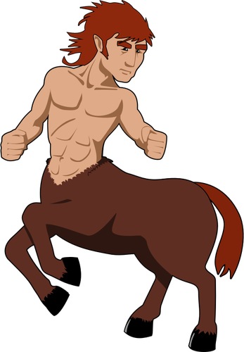 Vector Graphics Of Redhead Centaur - Human Body Horse Legs (347x500)