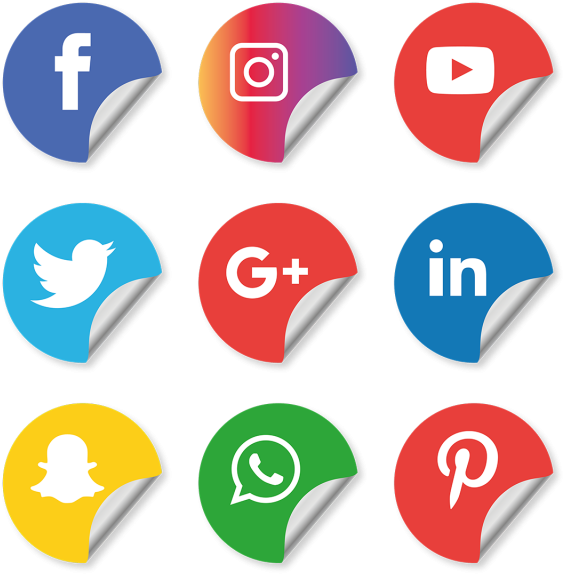 Social Media Icons Setfacebook, Instagram, Whatsapp, - Social Media Icons Png (640x640)