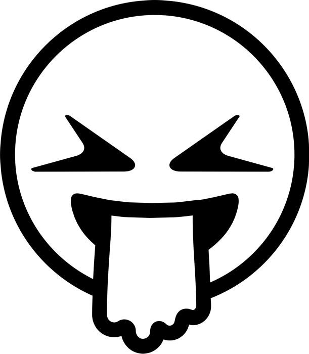 Barfing Emoji Rubber Stamp - Rubber Stamp (611x700)