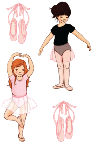 Ballet Temporary Tattoo Set - Print Belle & Boo - De Kleine Danseresjes (480x480)