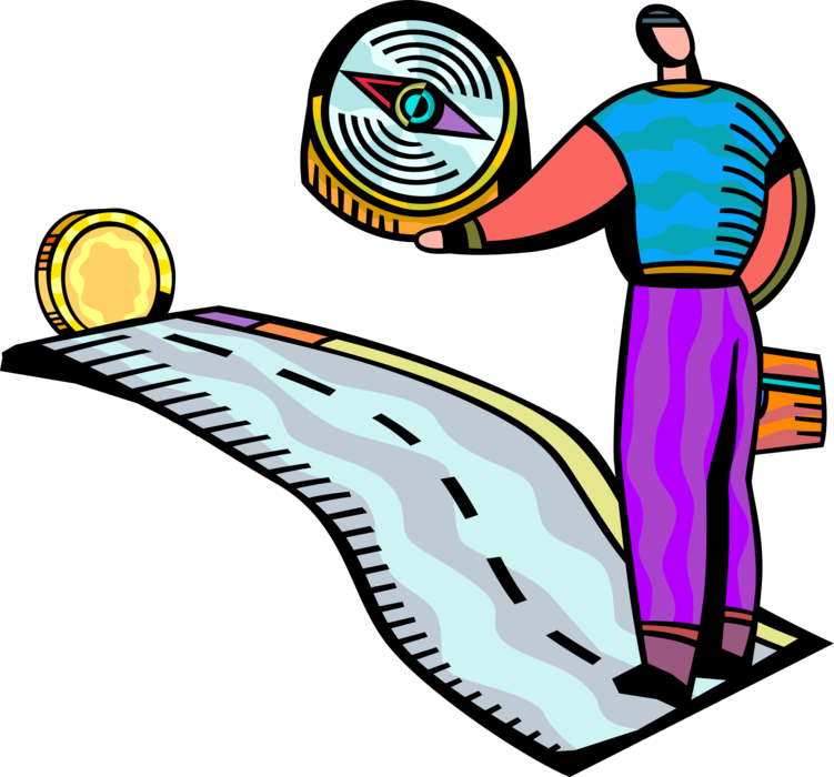 Vector Illustration Of Businessman With Magnetic Navigation - Vector Illustration Of Businessman With Magnetic Navigation (751x700)