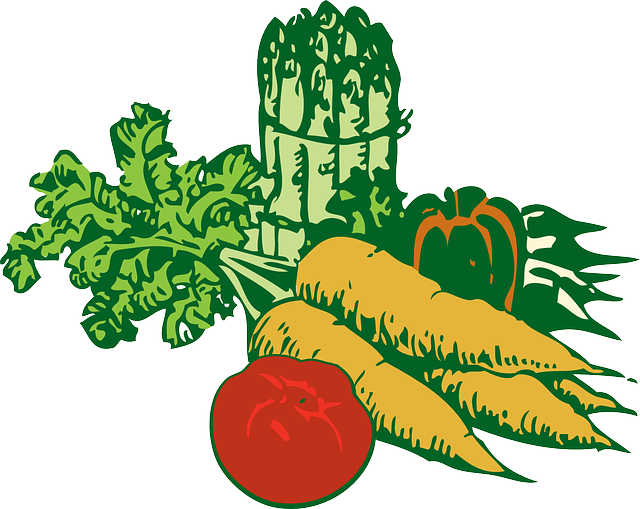 Green, Food, Fruit, Drawing, Plants, White - Vegetables Clipart Png (640x509)