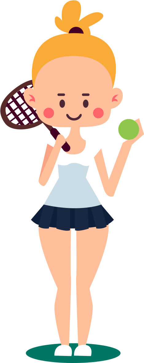 Sport Cartoon - Tennis Girl - Sport Girl Cartoon (1600x1600)
