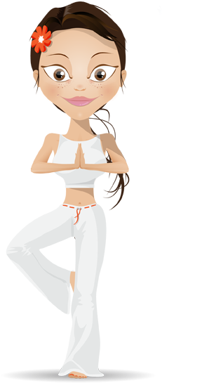 Image For Free Yoga Girl Vector Character - Character Yoga (629x564)