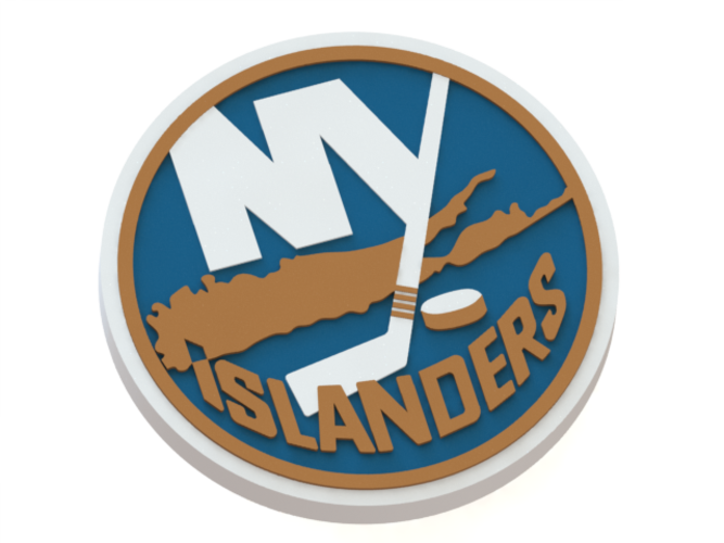 3d Printed New York Islanders Logo By Ry Ard Poplavskij - New York Islanders 3d Logo (667x500)