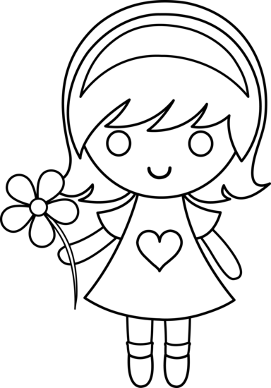 Shining Design Little Girl Coloring Pages 10 Characters - Boy And Girl Holding Hands (384x550)