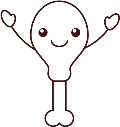 Kawaii Fried Chicken Grilled Grocery Food Cartoon - Illustration (550x550)