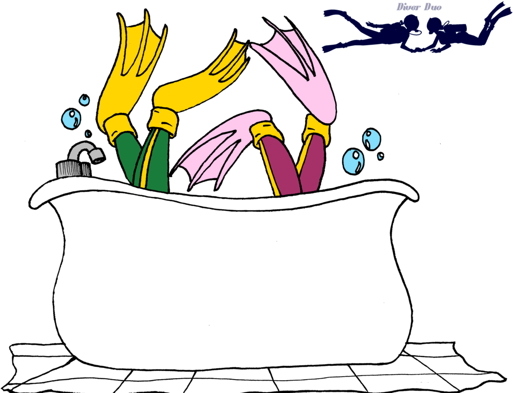 Diver Duo Tub Dive By Dr-scaphandre - Cartoon (1024x778)