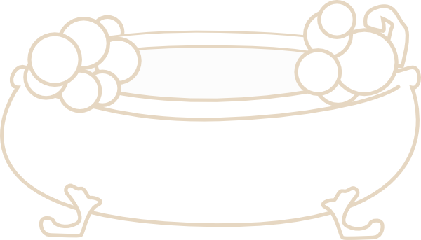 Beige Bathtub With Bubbles Clip Art At Clker - Circle (600x343)