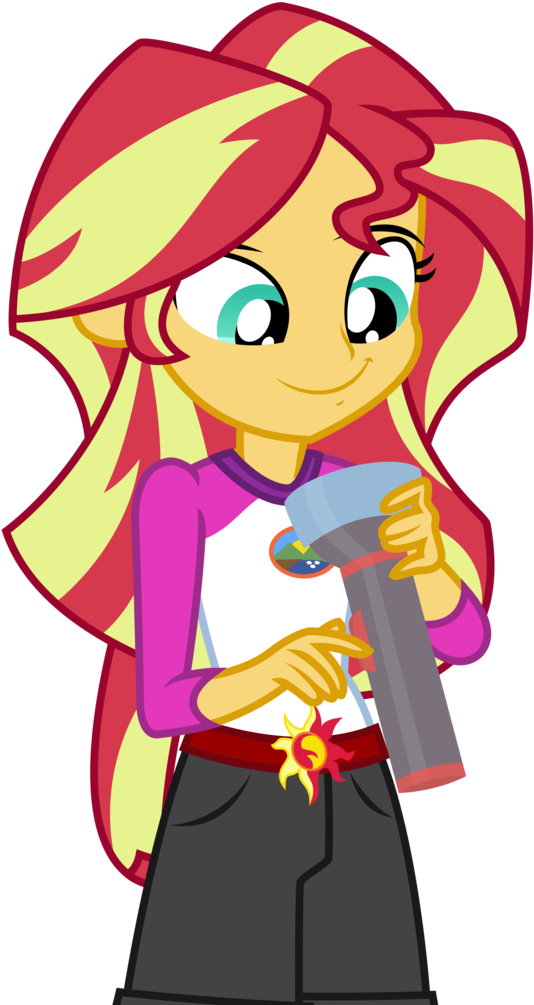 Sketchmcreations, Clothes, Cute, Equestria Girls, Flashlight - Sunset Shimmer Friendship Games (558x1024)