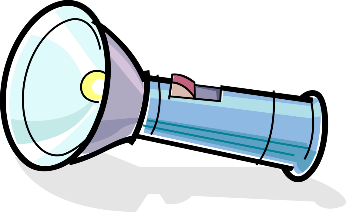 Vector Illustration Of Portable Hand-held Electric - Torch Clipart (1141x700)
