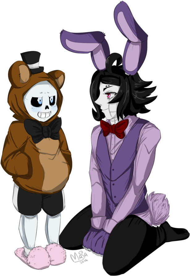 [the Bear, The Bunny] By Princemasae - Фнаф Арты (839x952)