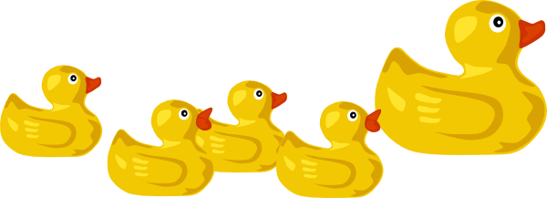 Duck Pond Clipart - Ducks In A Pond Clipart (600x217)