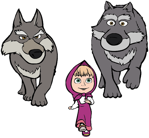 Masha And The Bear Wolf (525x486)