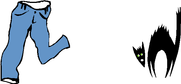 Cartoon Cat Scared Of Pants - Halloween Clip Art (660x318)