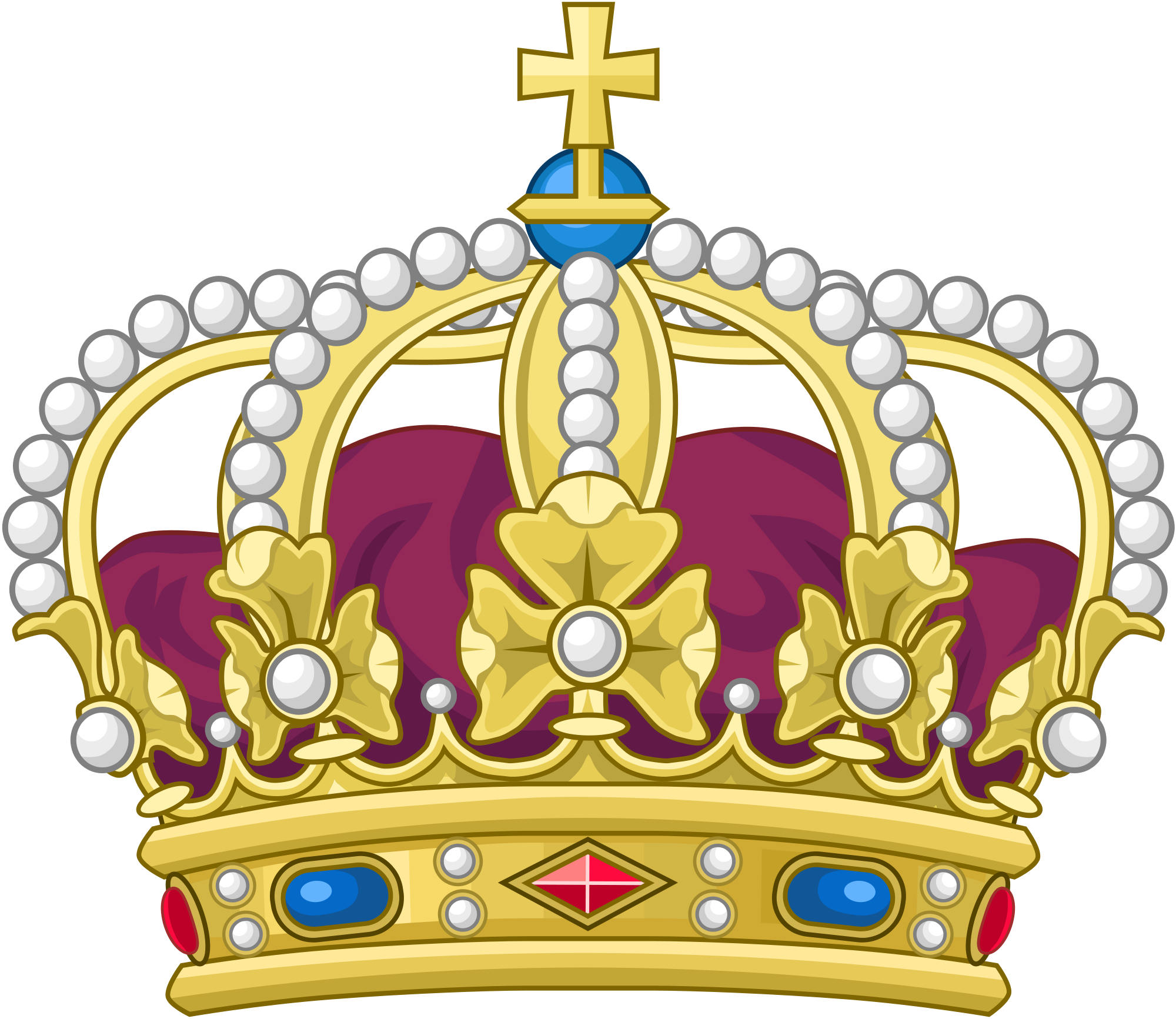 Heraldic Royal Crown Of Sweden - Heraldic Royal Crown Svg (2000x1733)