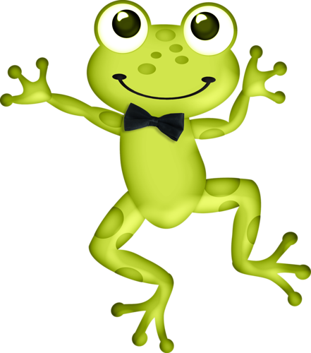 Frog With Bow Tie - Cute Frog Art (441x500)