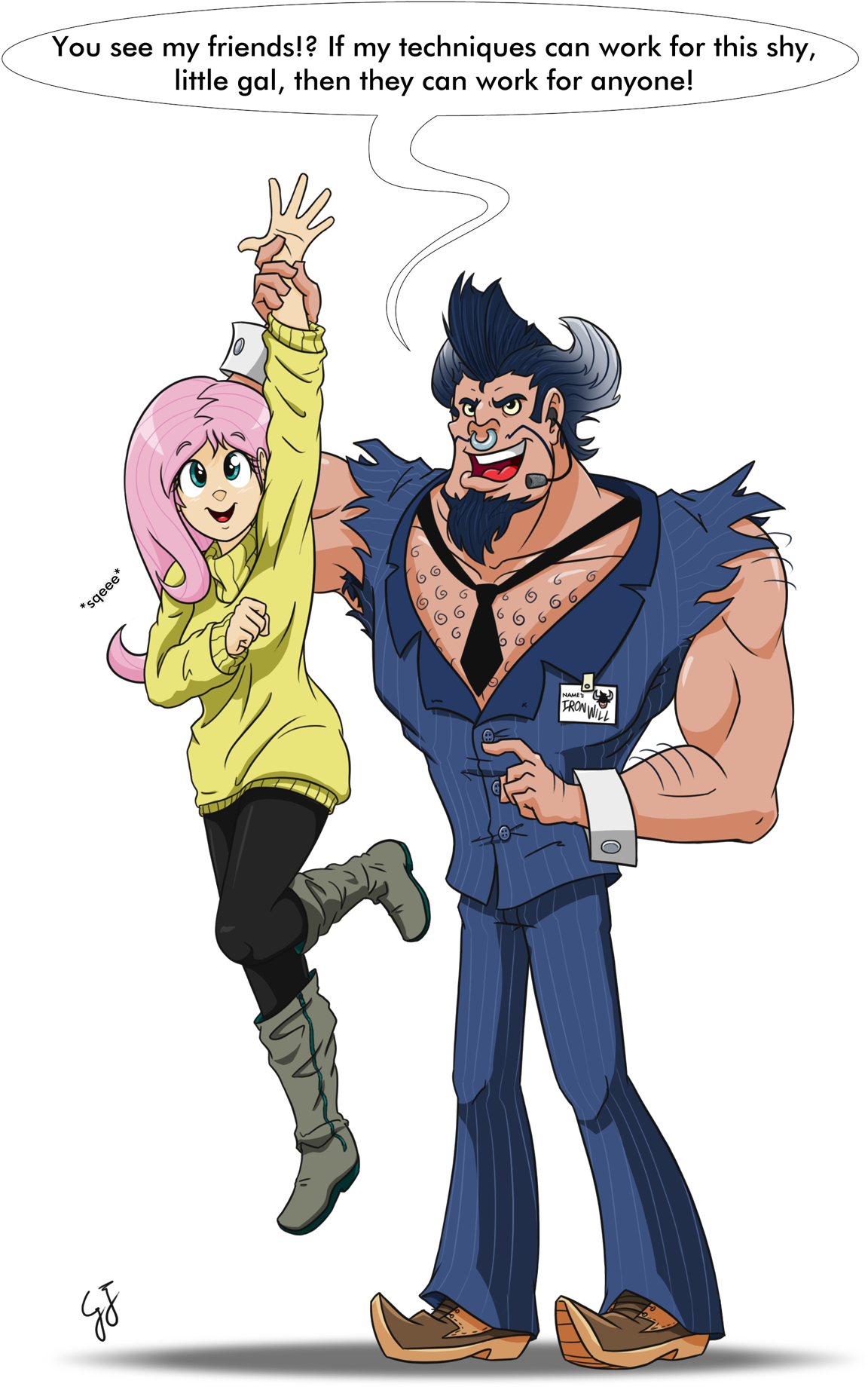 Fluttershy And Iron Will By Glancojusticar Png My Little - Fluttershy And Iron Will By Glancojusticar Png My Little (1280x1986)