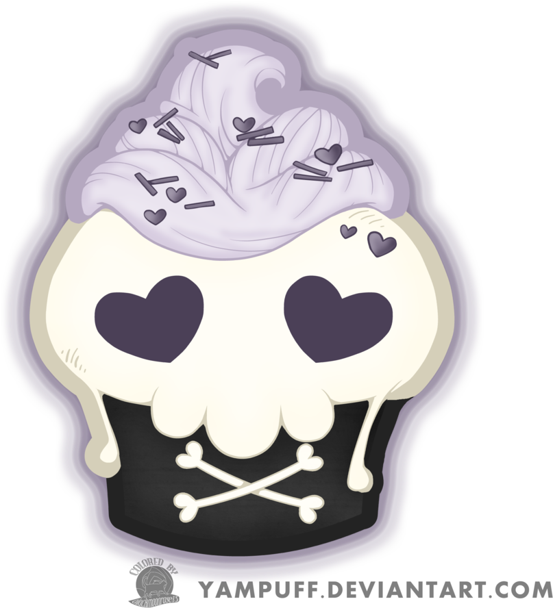 Skull Cupcake By Blackmoonrose13 - Cupcake (894x894)