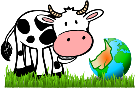 Cow Bites Globe Png Clip Arts - Clean / Dirty (cow Black & White) 2.25" Magnet (424x600)