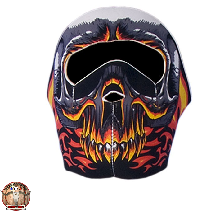 Red Evil Skull, Neoprene Mask - Neoprene Face Mask (800x800)