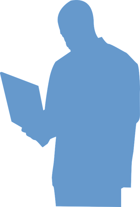 Book Silhouette 15, Buy Clip Art - Clipart Person With Laptop (489x720)