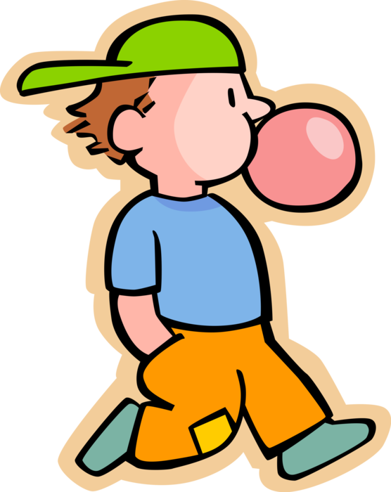 Chewing Gum Clipart Boy - Chewing Gum Clipart (556x700)