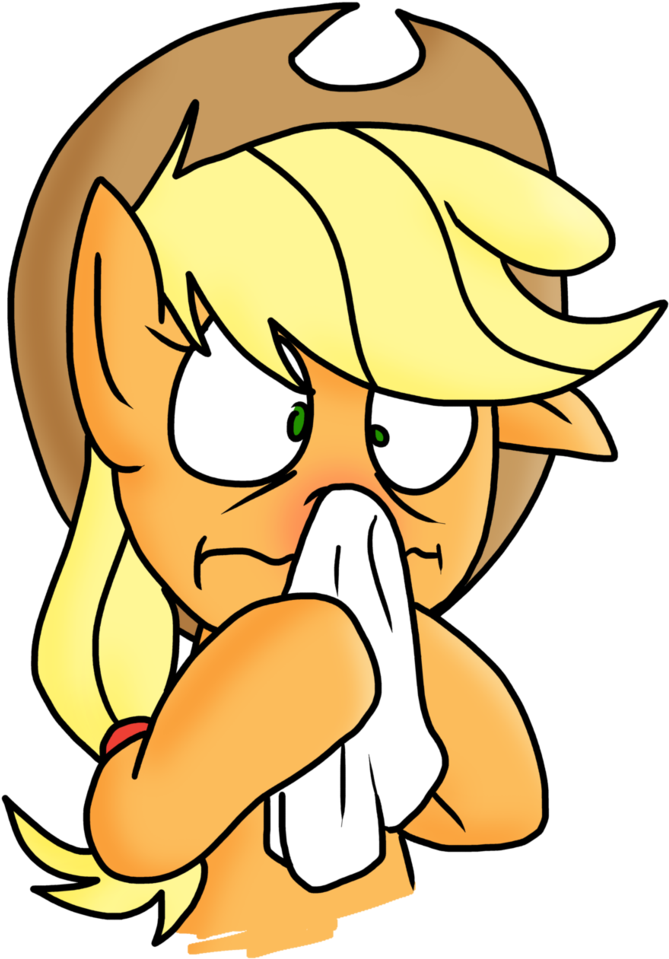 Anyponedrawn, Cold, Cute, Handkerchief, Nose Blowing, - Cartoon Nose Blowing (779x1025)