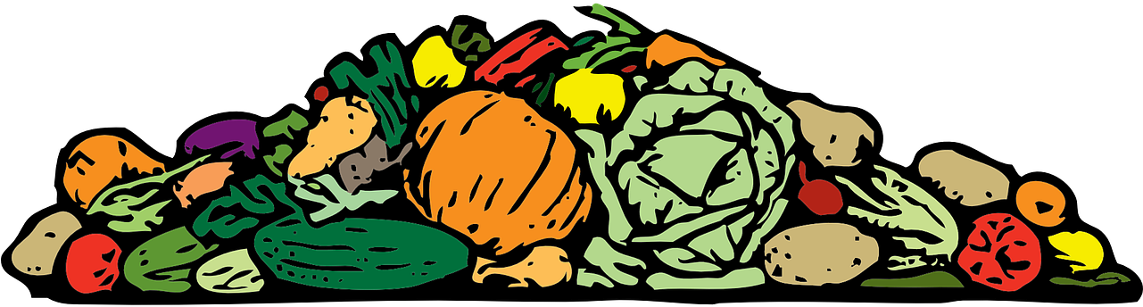 Food Vegetable Compost Clip Art - Food Pile Clipart (1287x340)