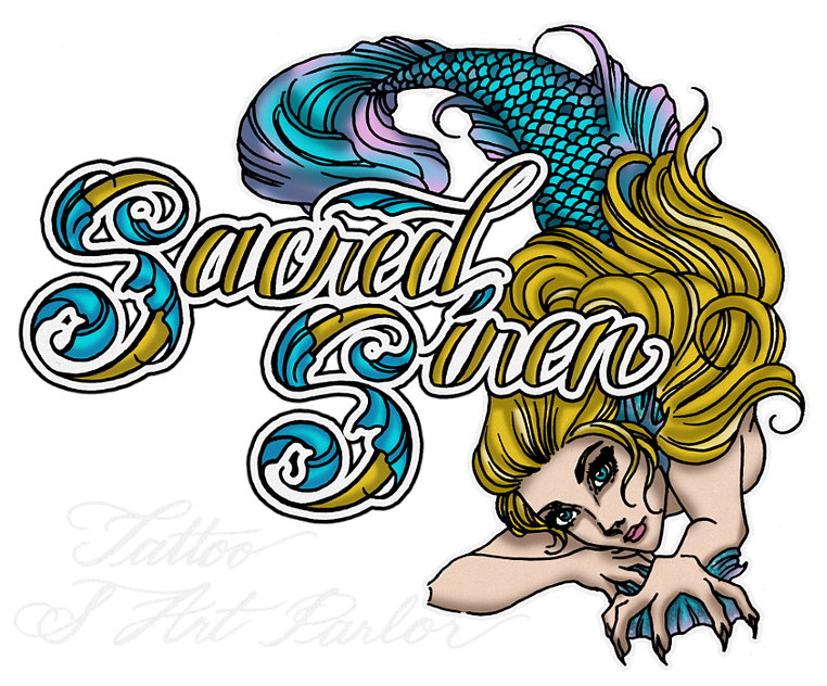 Sacred Siren Tattoo & Art Paror Logo - Sacred Siren Tattoo & Art Parlor (762x632)