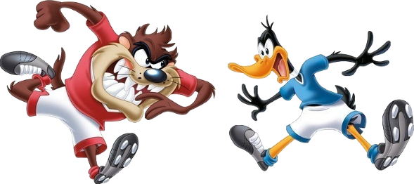 Yogi - Clipart - Looney Tunes Playing Soccer (589x262)