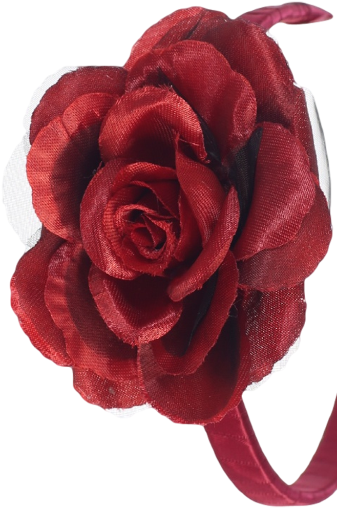 Burgundy Red Rose Headband Girls Floral Headpiece - Garden Roses (683x1024)