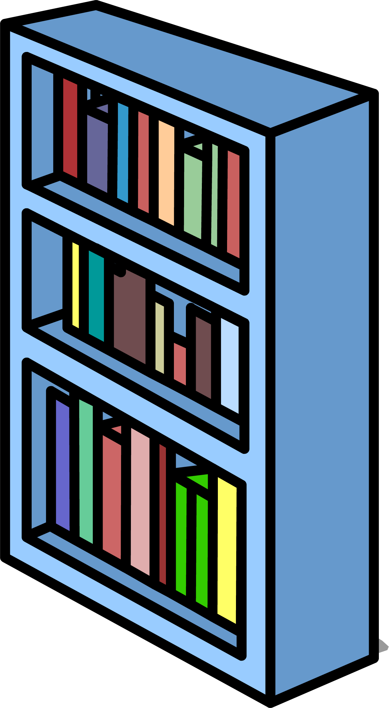 Empty Bookshelf Clip Art - Bookshelf Transparent Png (1266x2304)