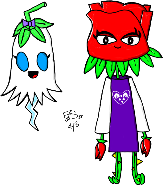 Ghost Pepper And Rose By Flainstorm - Ghost Pepper Pvz Pixel Art (549x645)