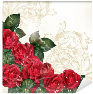 Grunge Vector Background In Vintage Style With Rose - Rose (400x400)