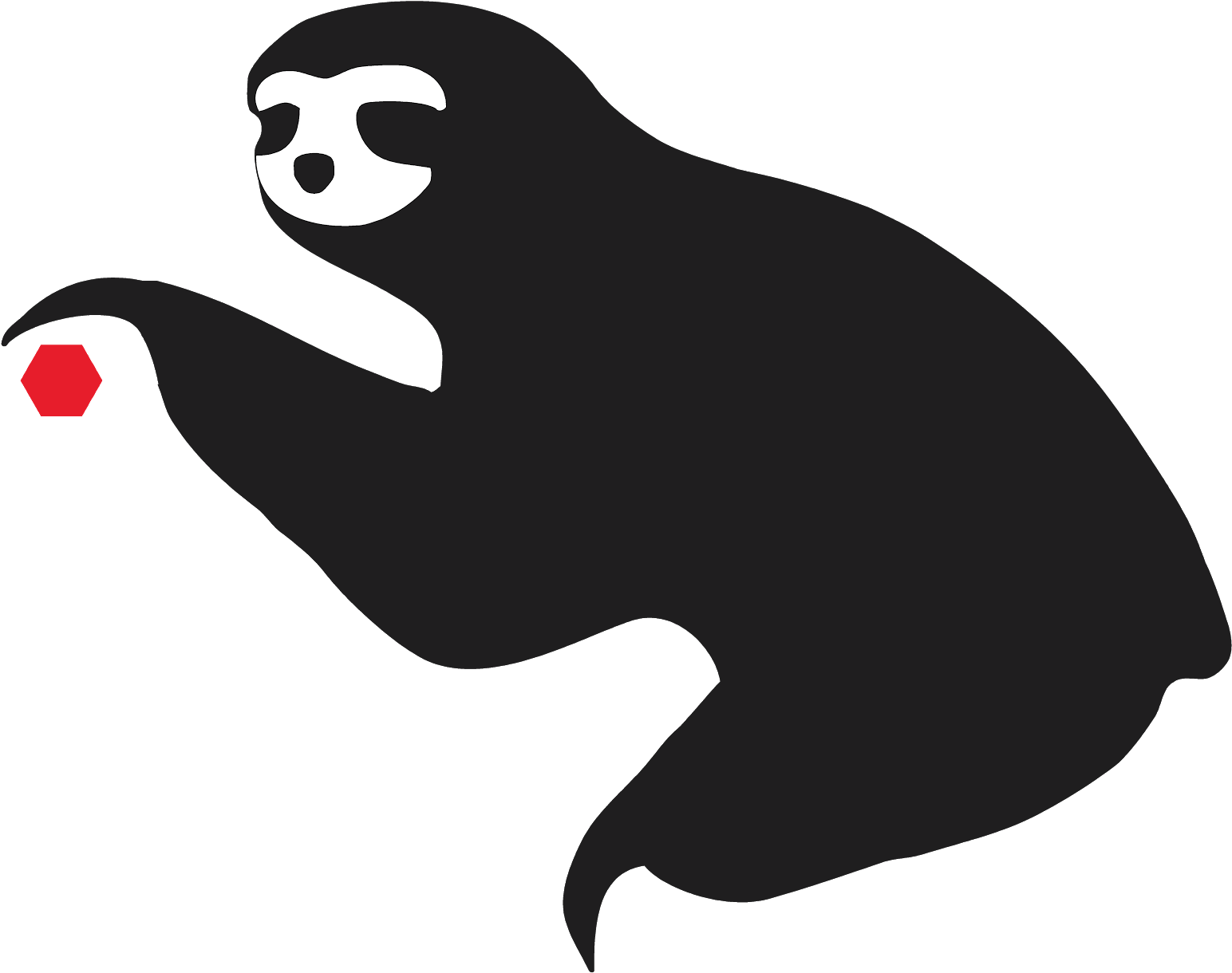 Sloth Silhouette Anteater Clip Art - Sloth Silhouette (1566x1230)