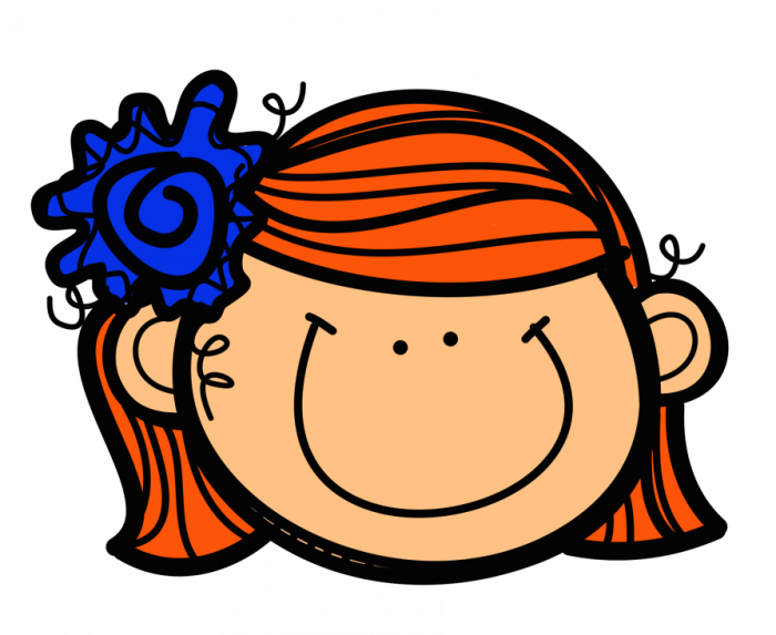 Clip Art Of The Face Of A Happy Girl - Imagenes De Caritas De Niños (700x573)