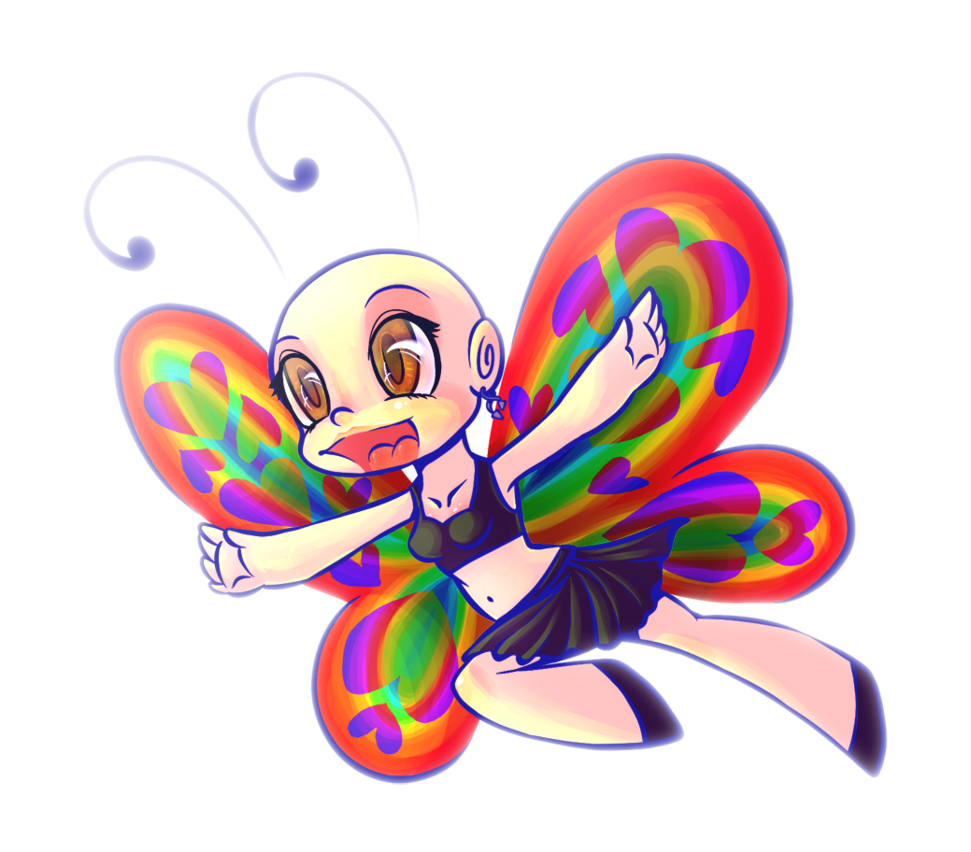 Social Butterfly By Scuterr Social Butterfly By Scuterr - Cartoon (1024x851)