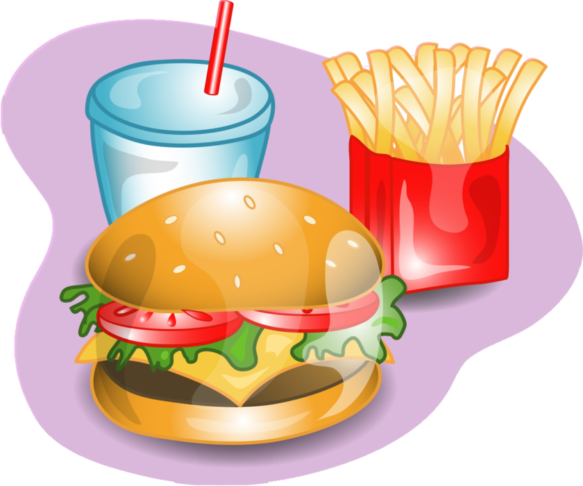 Burger And Fries Clipart (840x700)