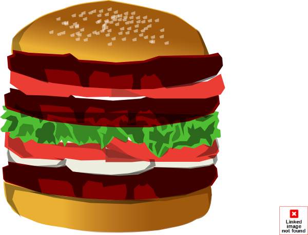 Triple Deck Clip Art - My Journal: 6x9 Blank Lined Journal - Burger Food (600x459)