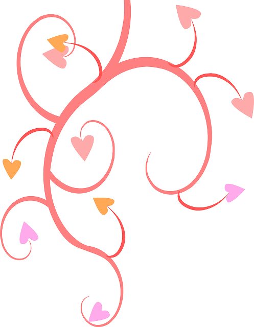 Growing Wedding, Plants, Heart, Hearts, Valentine, - Hearts And Flowers Clip Art Png (497x640)