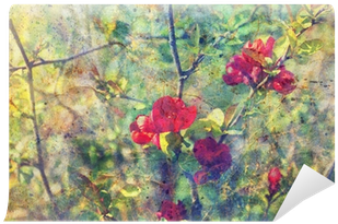 Grunge Messy Watercolor Splatter And Twigs With Red - Watercolor Painting (400x400)